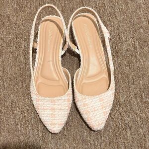 BCBGeneration Textured Cream Slingback Flats